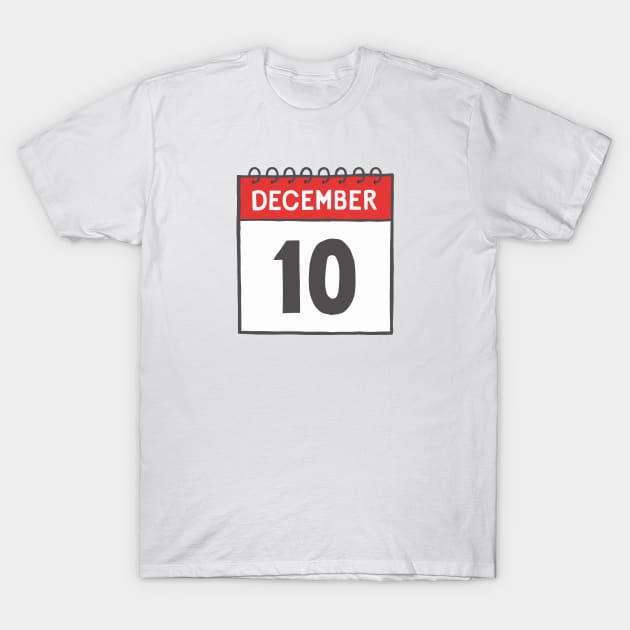 December 10th Daily Calendar Page Illustration T-Shirt by jenellemcarter